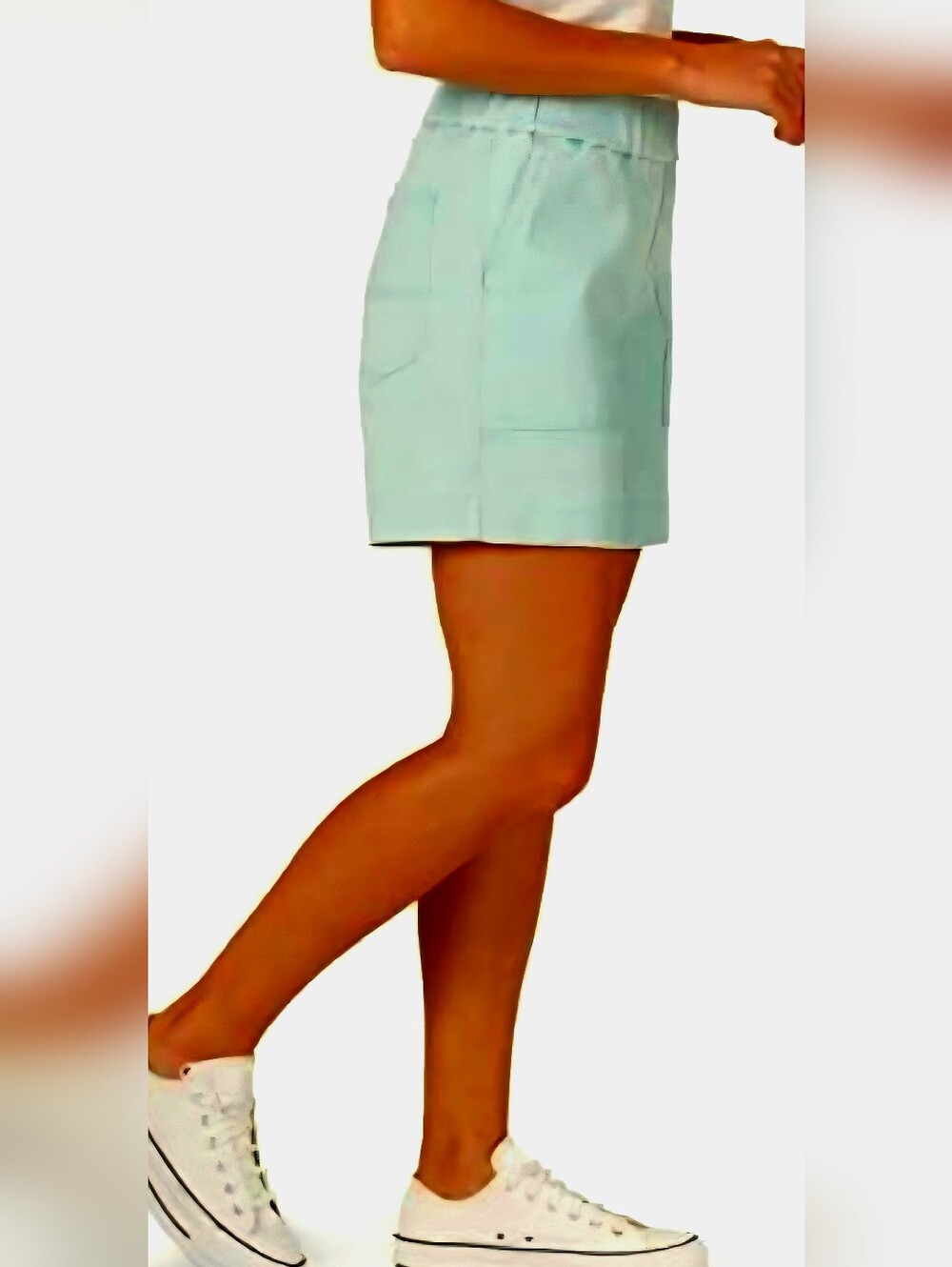 Lee Mint Green Relaxed Fit High Rise Pullon Colored Denim Bermuda Shorts Sz L